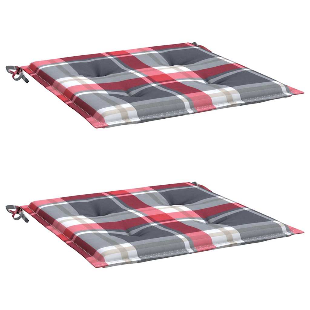 Vidaxx Gartenstuhlkissen 2 Stück 40x40x4 cm Oxford-Stoff Rautenmuster rot