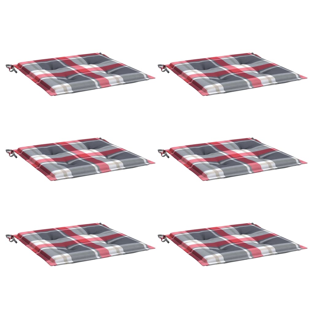 Vidaxx Gartenstuhlkissen 6 Stück 40x40x4 cm Oxford-Stoff Rautenmuster rot