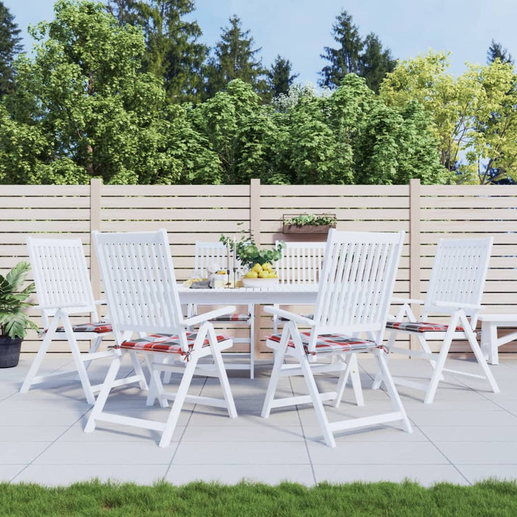 Vidaxx Gartenstuhlkissen 6 Stück 40x40x4 cm Oxford-Stoff Rautenmuster rot