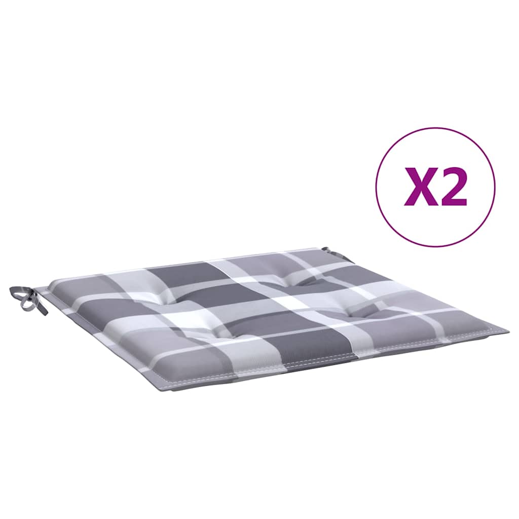 Vidaxx Gartenstuhlkissen 2 Stück 40x40x4 cm Oxford-Stoff Rautenmuster grau