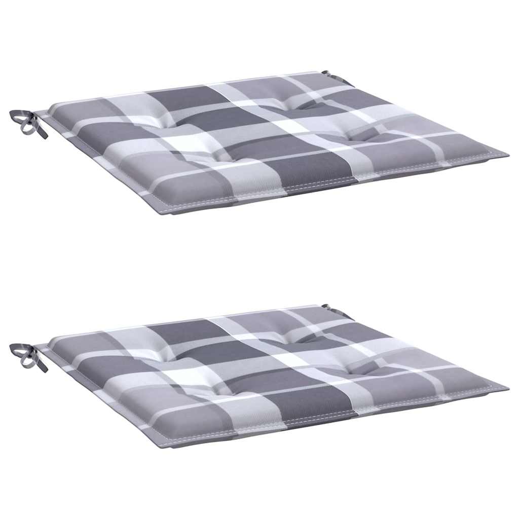 Vidaxx Gartenstuhlkissen 2 Stück 40x40x4 cm Oxford-Stoff Rautenmuster grau