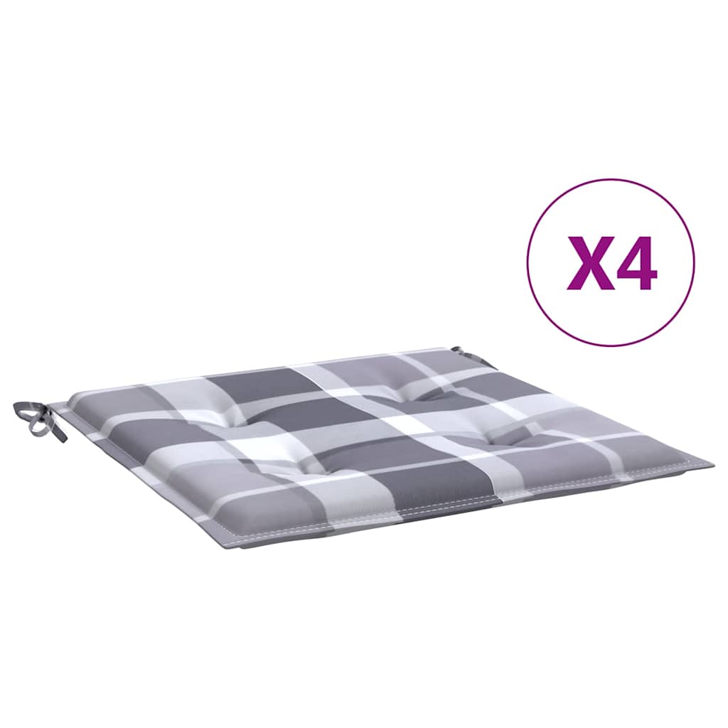 Vidaxx Gartenstuhlkissen 4 Stück 40x40x4 cm Oxford-Stoff Rautenmuster grau