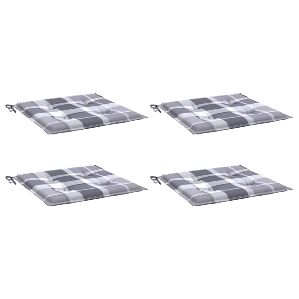 Vidaxx Gartenstuhlkissen 4 Stück 40x40x4 cm Oxford-Stoff Rautenmuster grau