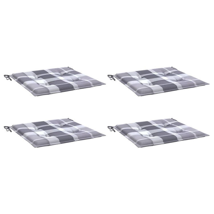 Vidaxx Gartenstuhlkissen 4 Stück 40x40x4 cm Oxford-Stoff Rautenmuster grau