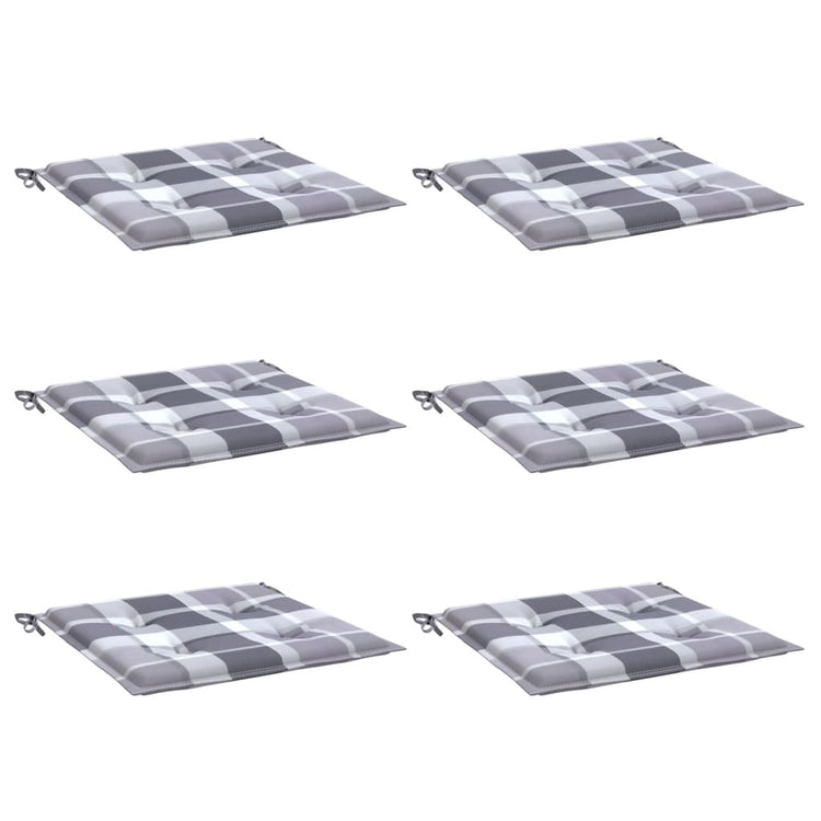 VidaXL Gartenstuhlkissen 6 Stück 40x40x4 cm Oxford-Stoff Rautenmuster grau