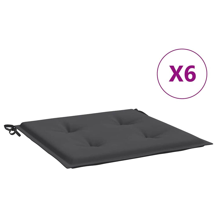 Vidaxl Gartenstuhlkissen 6 ST 50 x 50 x 3 cm Oxford Stoffanthrazit -gelöscht