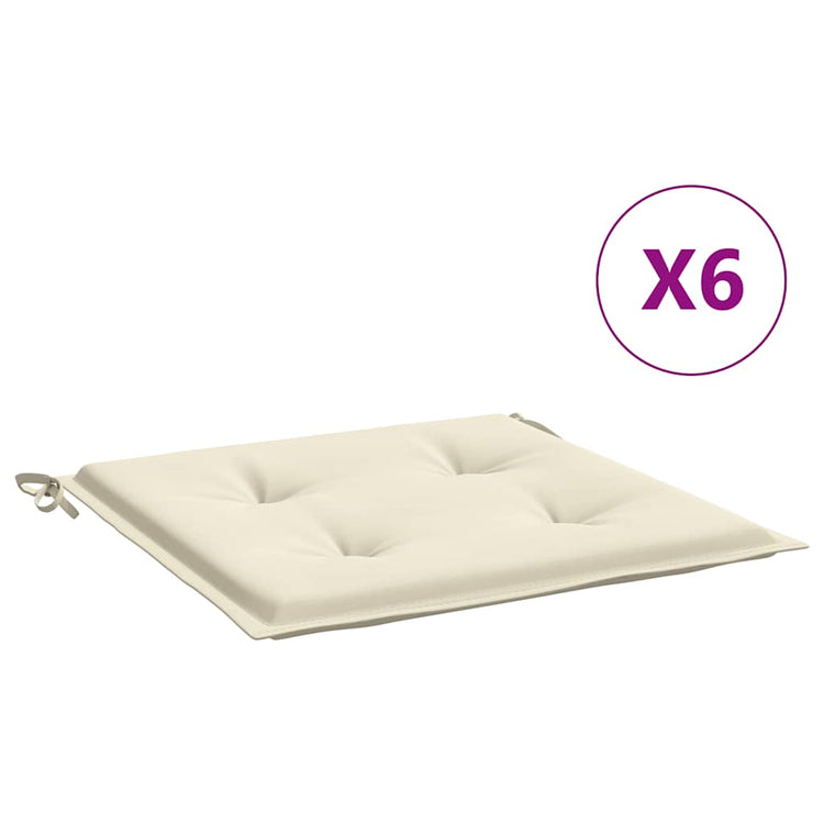 Vidaxl Gartenstuhl Kissen 6 ST 50 x 50 x 3 cm Oxford Stoff Crème -Colored
