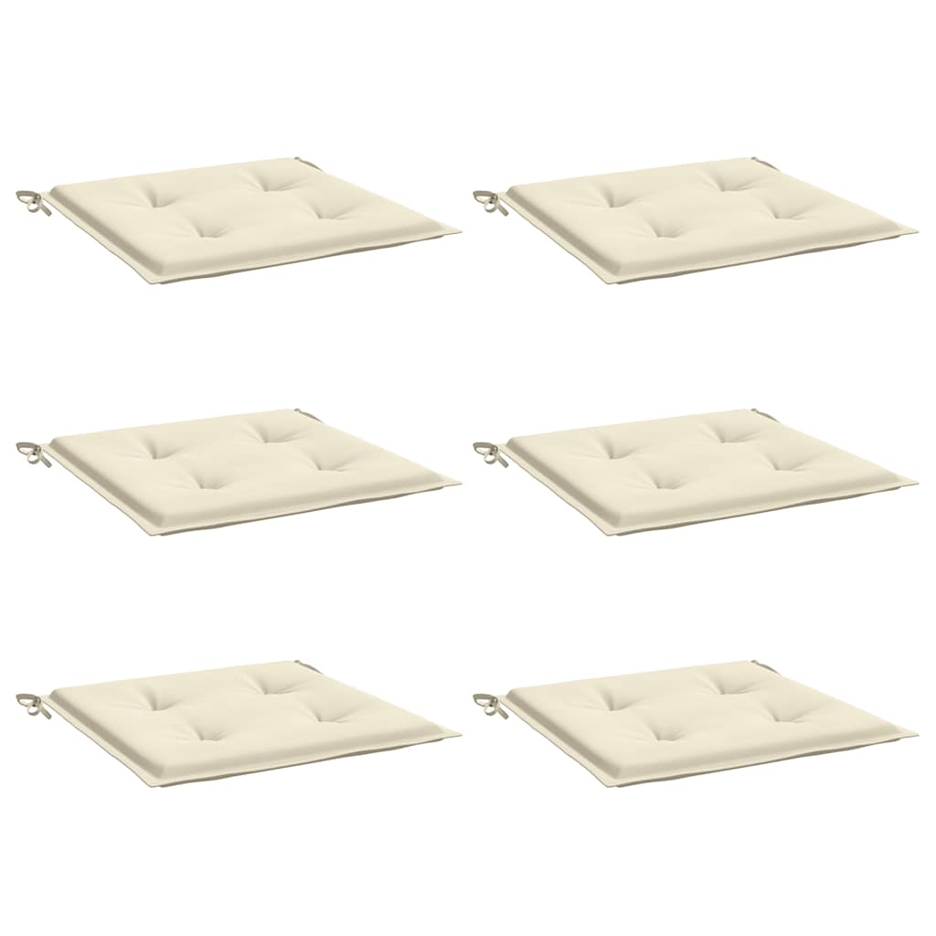 Vidaxl Gartenstuhl Kissen 6 ST 50 x 50 x 3 cm Oxford Stoff Crème -Colored