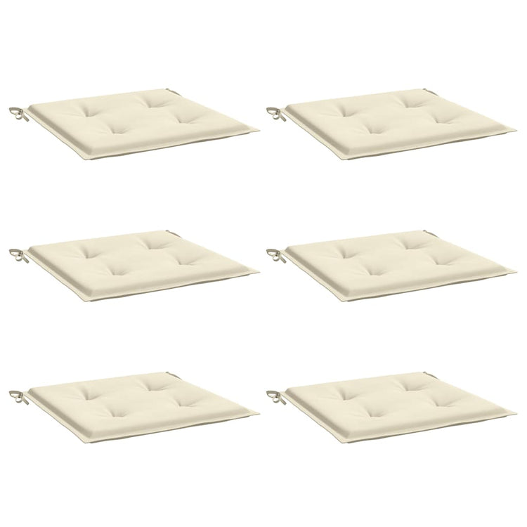 Vidaxl Gartenstuhl Kissen 6 ST 50 x 50 x 3 cm Oxford Stoff Crème -Colored
