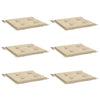 Vidaxl Gartenstuhl Kissen 6 ST 50 x 50 x 3 cm Oxford Stoff Beige