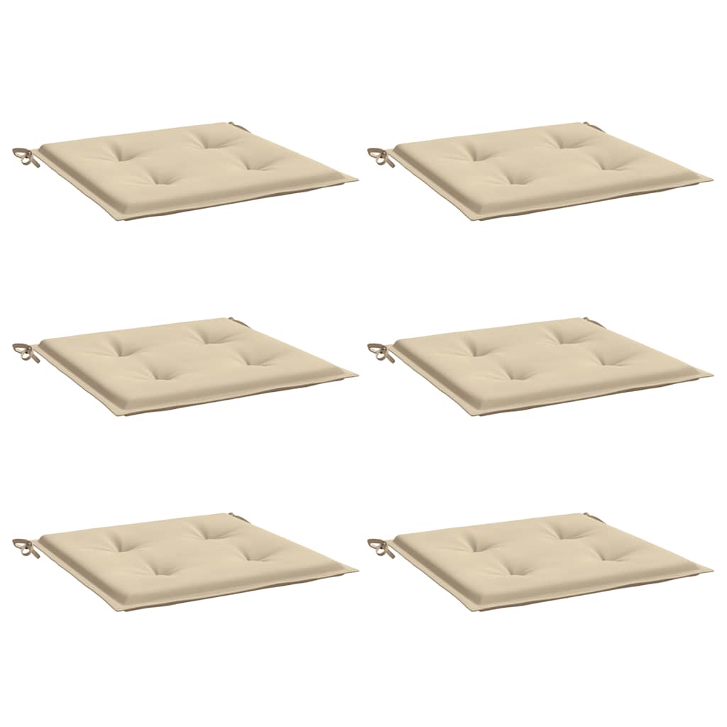 Vidaxl Gartenstuhl Kissen 6 ST 50 x 50 x 3 cm Oxford Stoff Beige