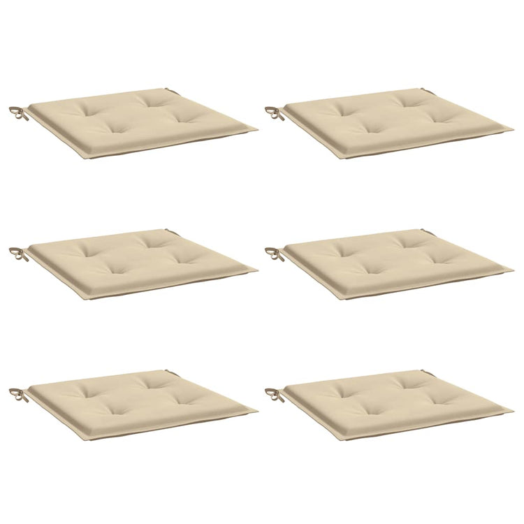 Vidaxl Gartenstuhl Kissen 6 ST 50 x 50 x 3 cm Oxford Stoff Beige