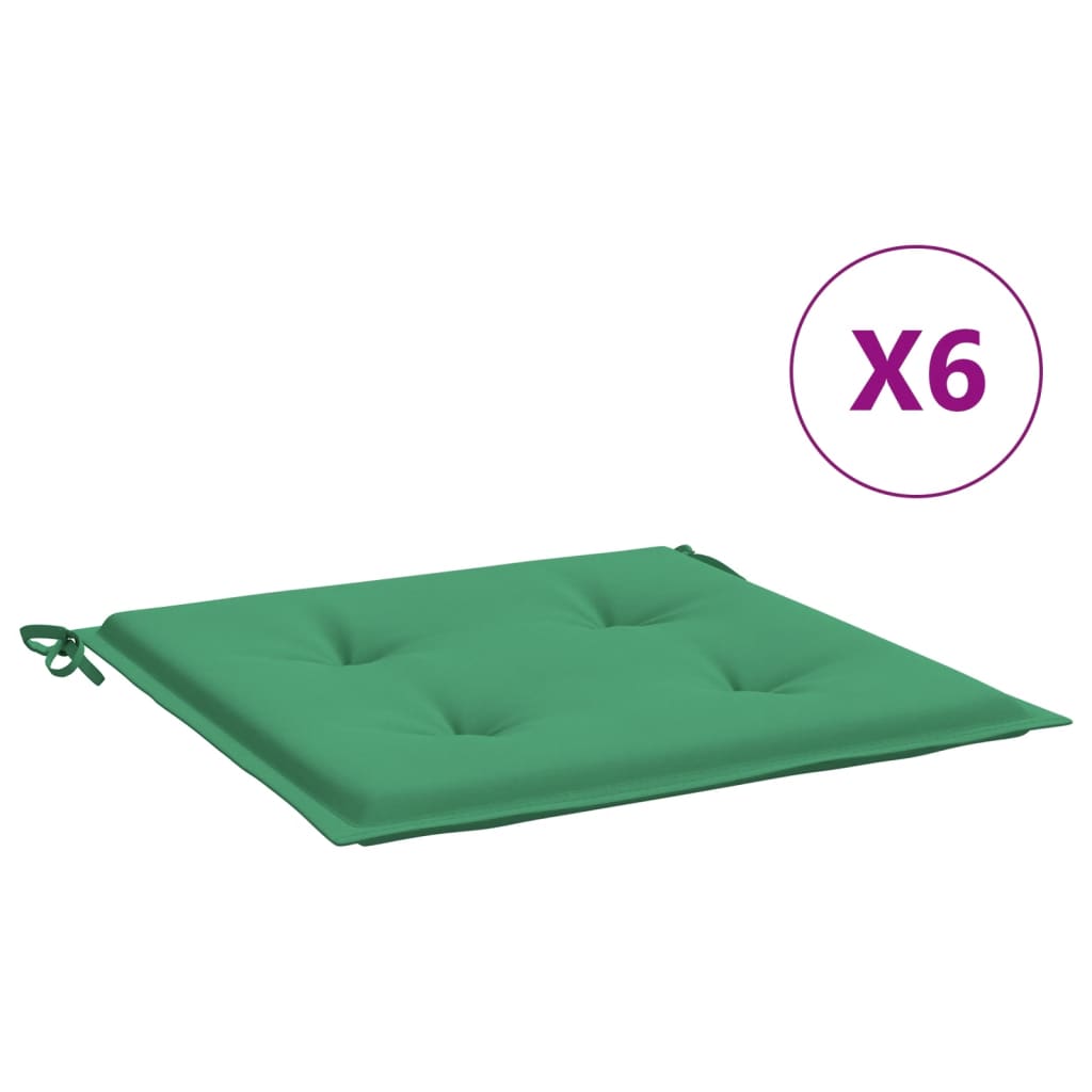 Vidaxl Gartenstuhl Kissen 6 ST 50x50x3 cm Oxford Stoff grün
