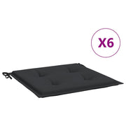 Vidaxl Gartenstuhl Kissen 6 ST 50 x 50 x 3 cm Oxford Stoff schwarz - afbeelding 2