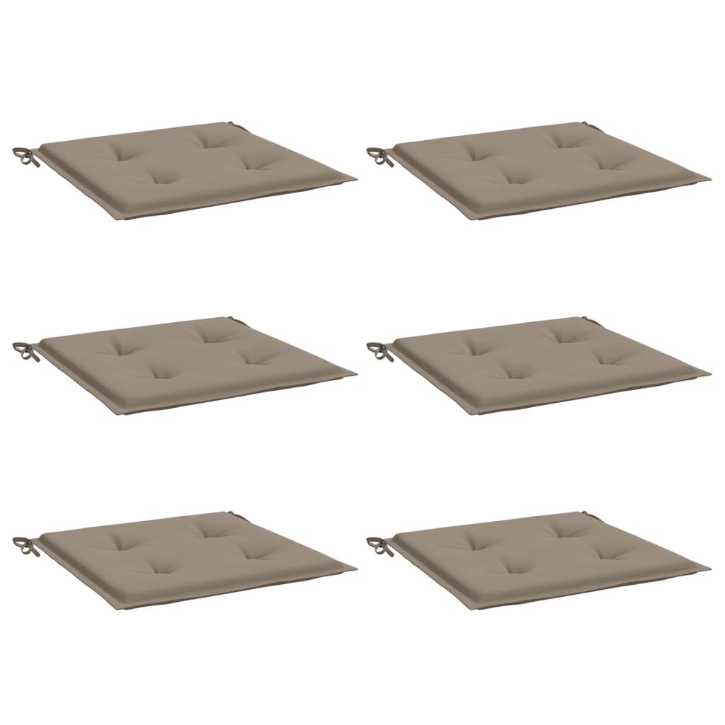 Vidaxl Gartenstuhl Kissen 6 ST 50 x 50 x 3 cm Oxford Stofftaupe