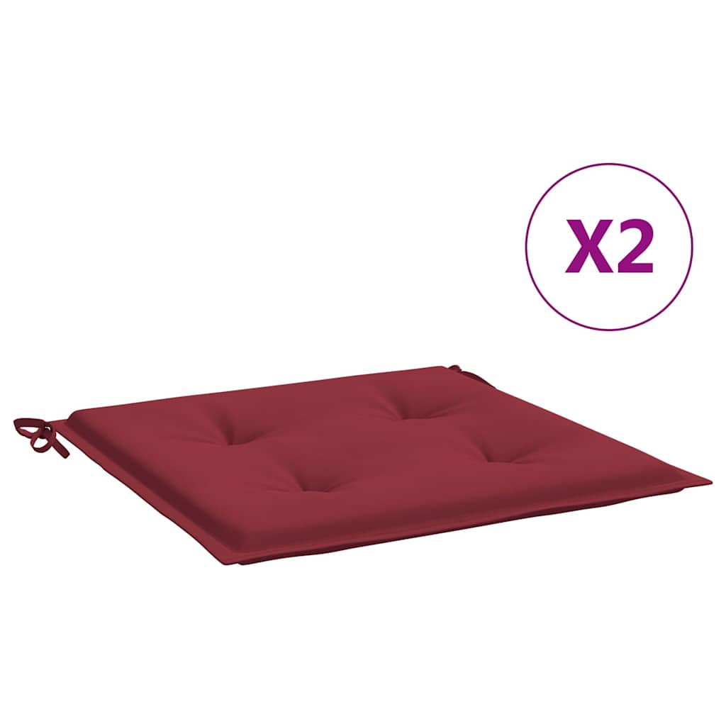 Vidaxl Gartenstuhl Kissen 2 ST 50 x 50 x 3 cm Oxford Stoff Wein rot