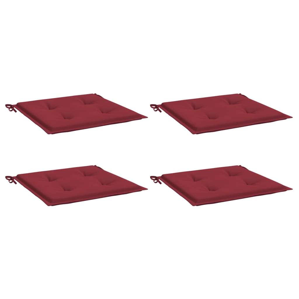 Vidaxl Gartenstuhl Kissen 4 ST 50x50x3 cm Oxford Stoff Wein rot