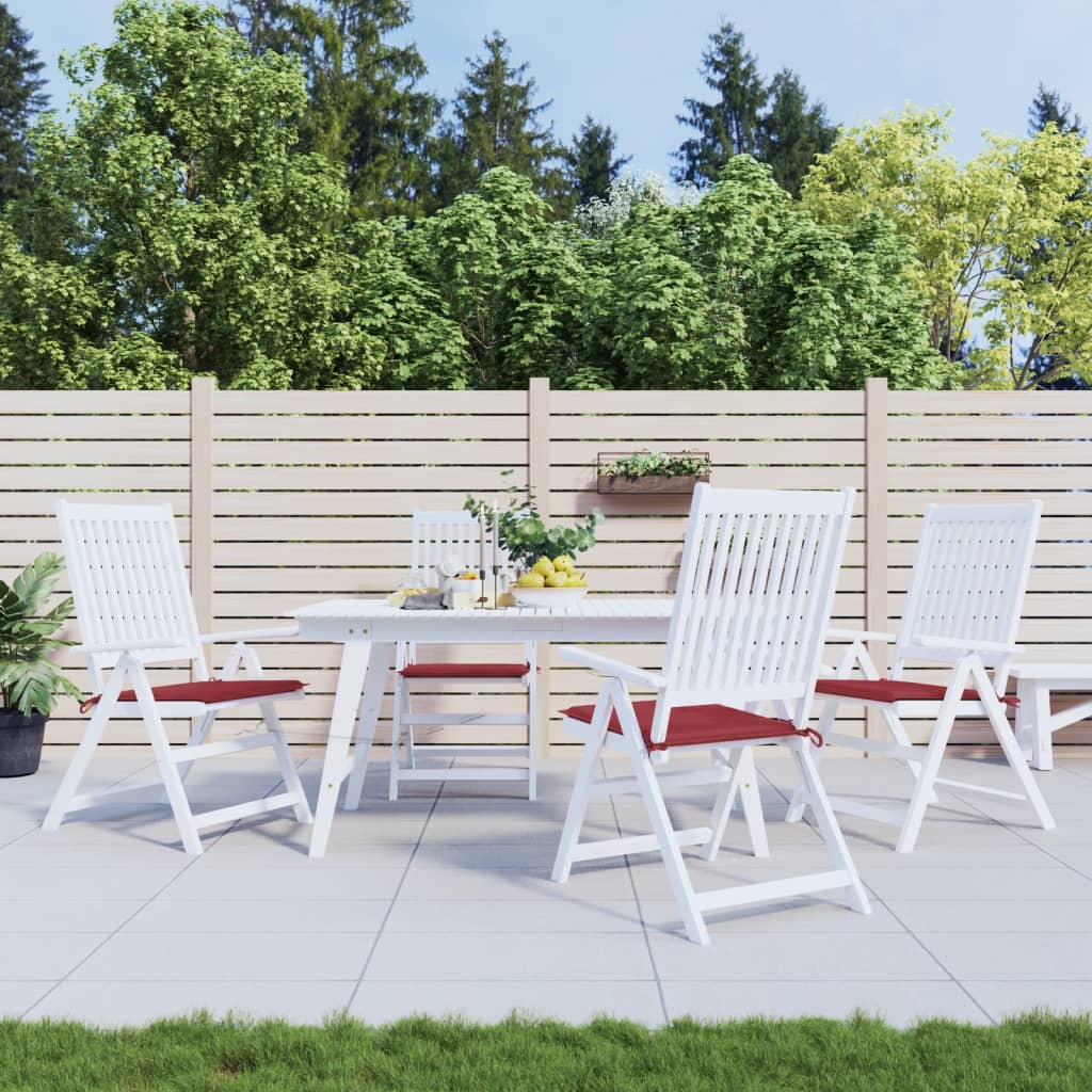 Vidaxl Gartenstuhl Kissen 4 ST 50x50x3 cm Oxford Stoff Wein rot