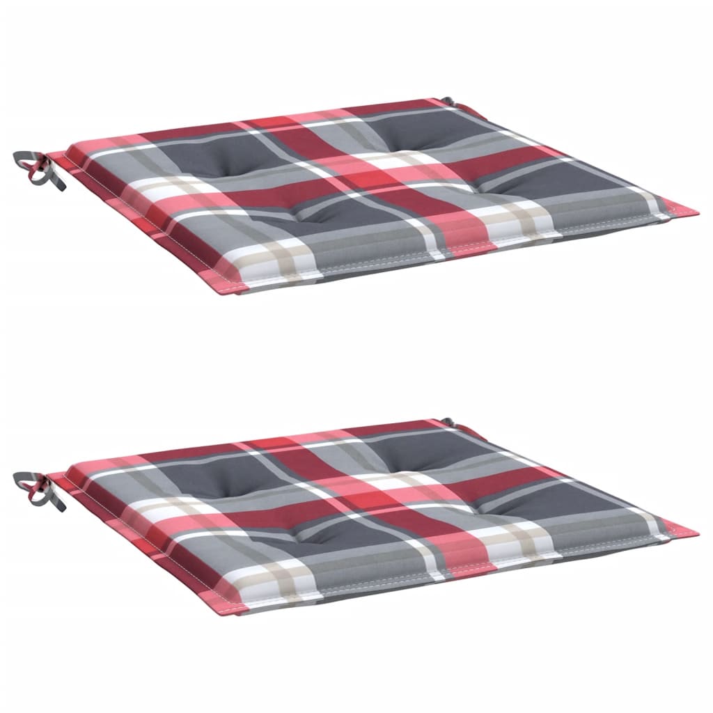 VidaXL Gartenstuhlkissen 2 Stück 50x50x4 cm Oxford-Stoff Rautenmuster rot