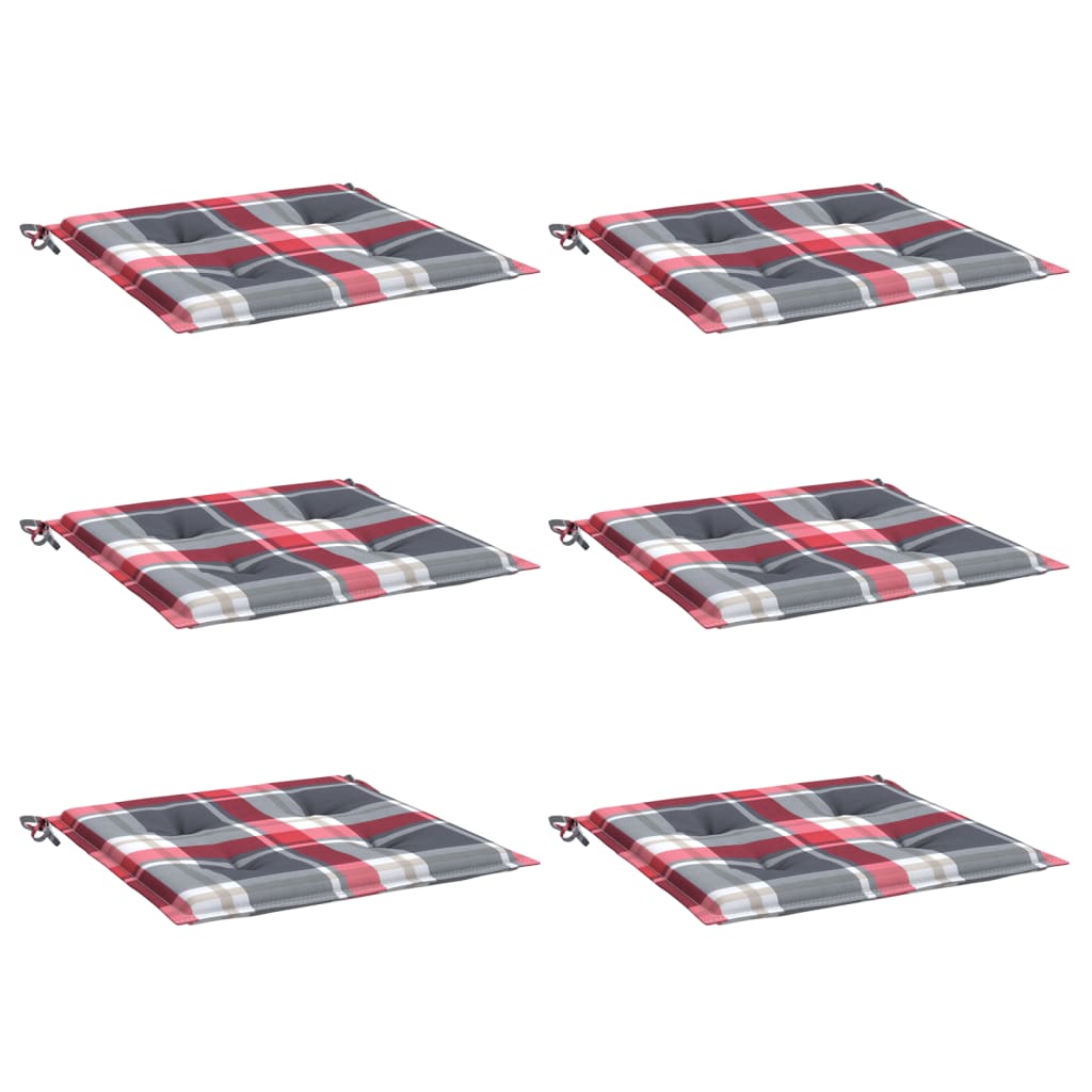 Vidaxx Gartenstuhlkissen 6 Stück 50x50x4 cm Oxford-Stoff Rautenmuster rot