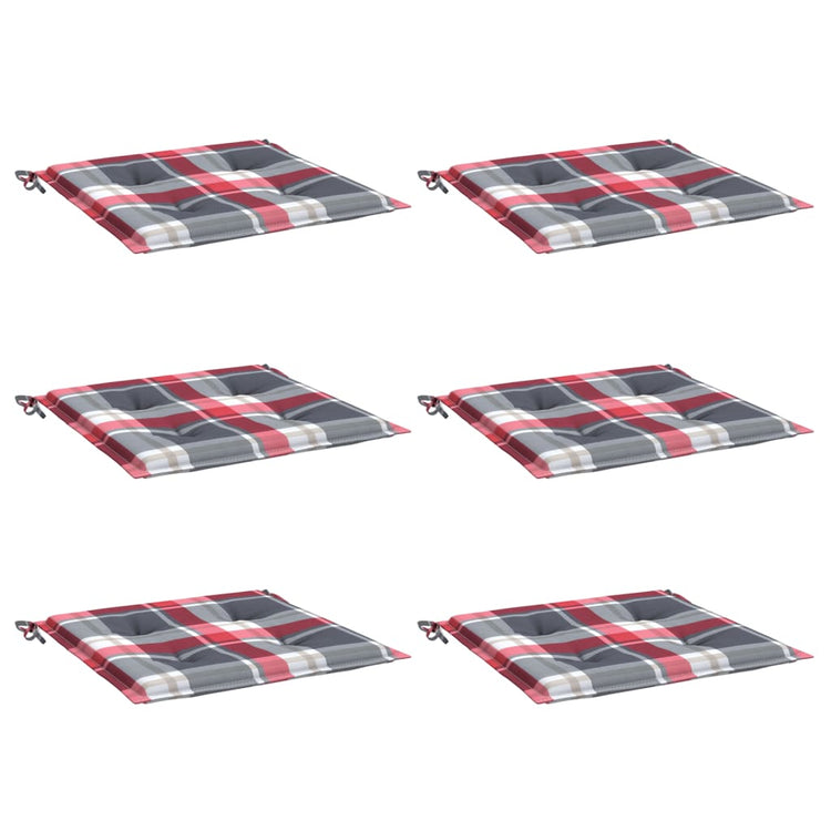 Vidaxx Gartenstuhlkissen 6 Stück 50x50x4 cm Oxford-Stoff Rautenmuster rot