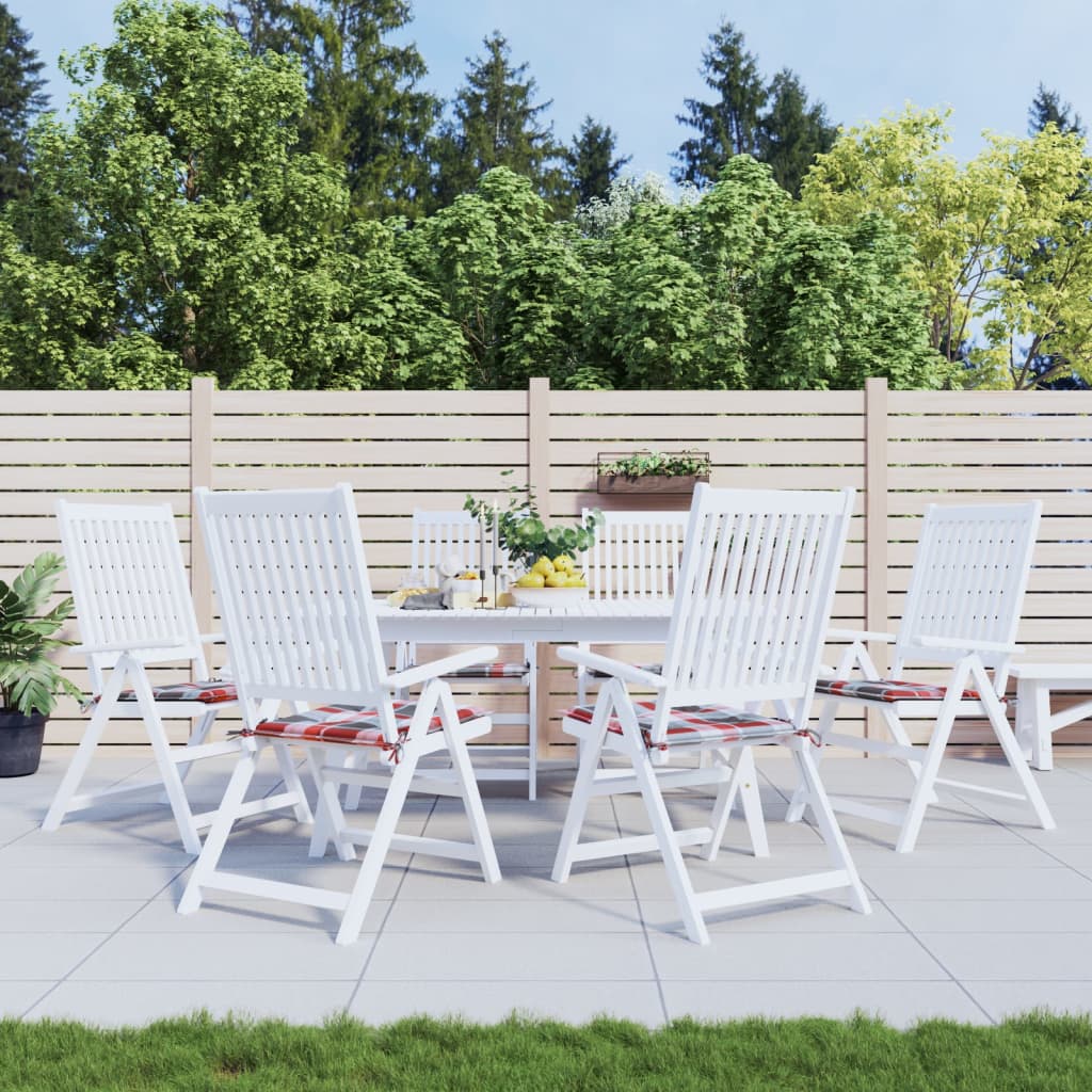 Vidaxx Gartenstuhlkissen 6 Stück 50x50x4 cm Oxford-Stoff Rautenmuster rot