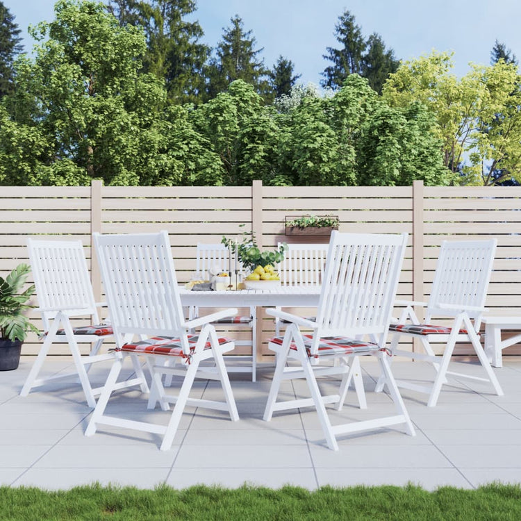 Vidaxx Gartenstuhlkissen 6 Stück 50x50x4 cm Oxford-Stoff Rautenmuster rot