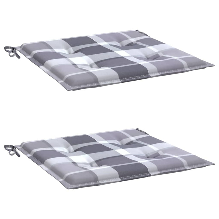 Vidaxx Gartenstuhlkissen 2 Stück 50x50x4 cm Oxford-Stoff Rautenmuster grau
