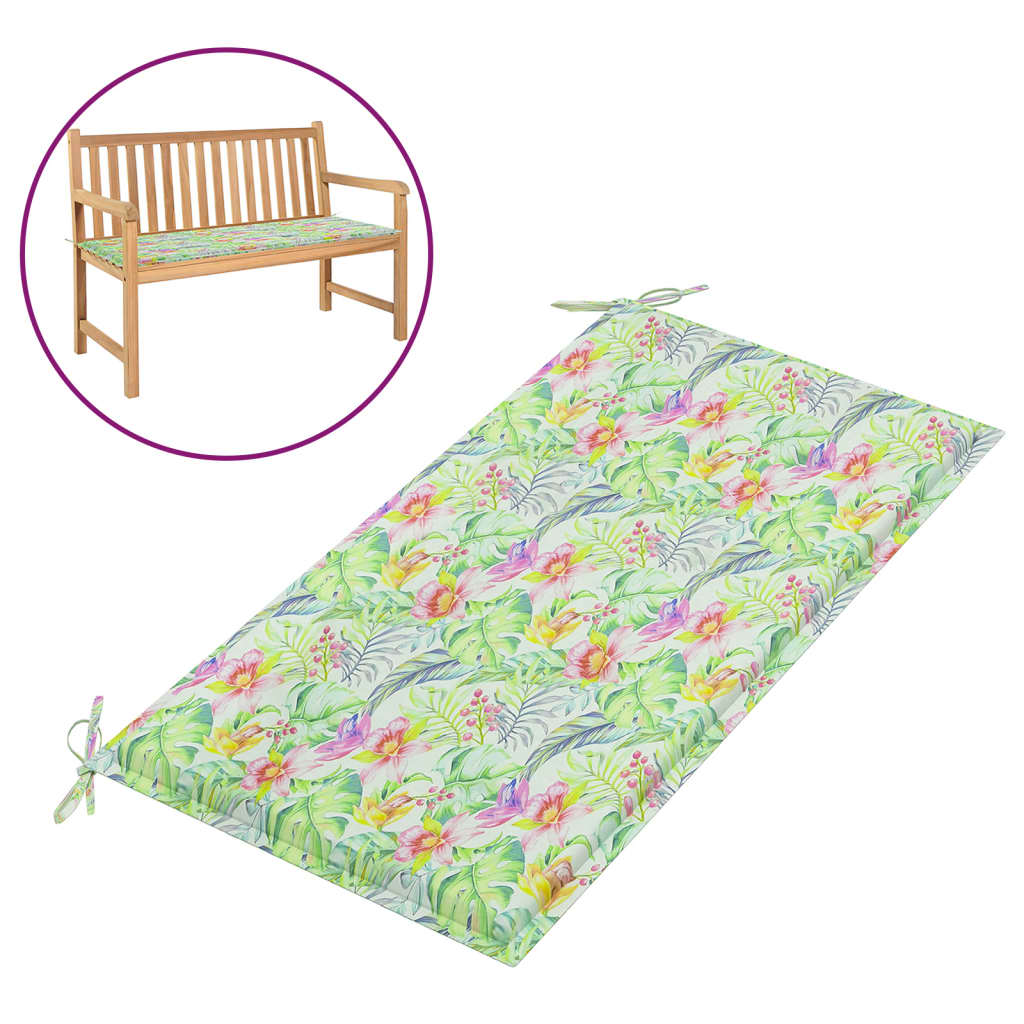 Vidaxl Garden Bench Kissen 100x50x3 cm Oxford Stoffblattmuster