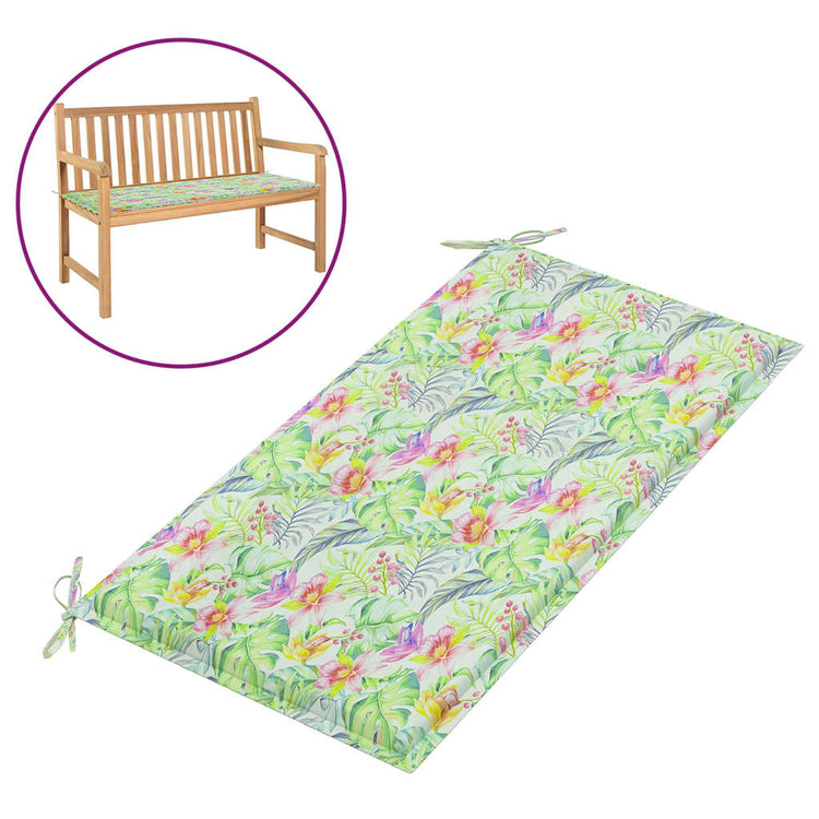 Vidaxl Garden Bench Kissen 100x50x3 cm Oxford Stoffblattmuster