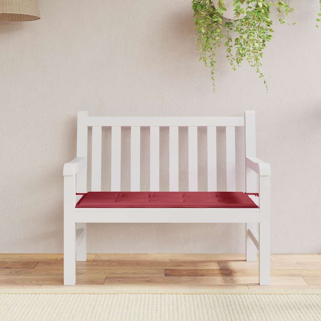 Vidaxl Garden Bench Kissen 120x50x3 cm Oxford Stoff Wein rot