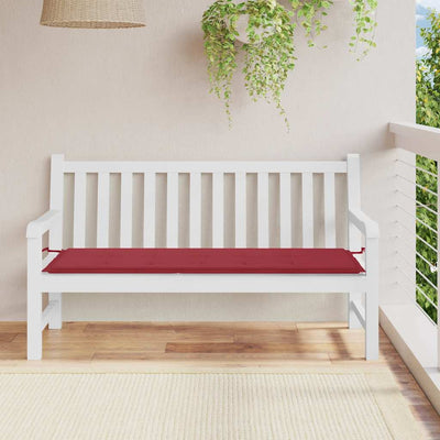 Vidaxl Gartenbank Kissen 150x50x3 cm Oxford Stoff Wein rot