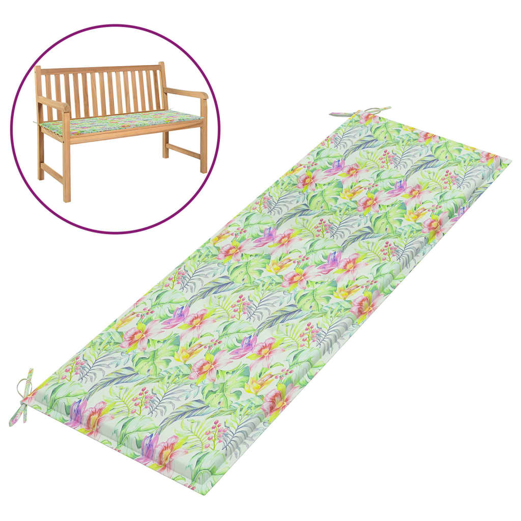 Vidaxl Garden Bench Kissen 150x50x3 cm Oxford Stoffblattmuster