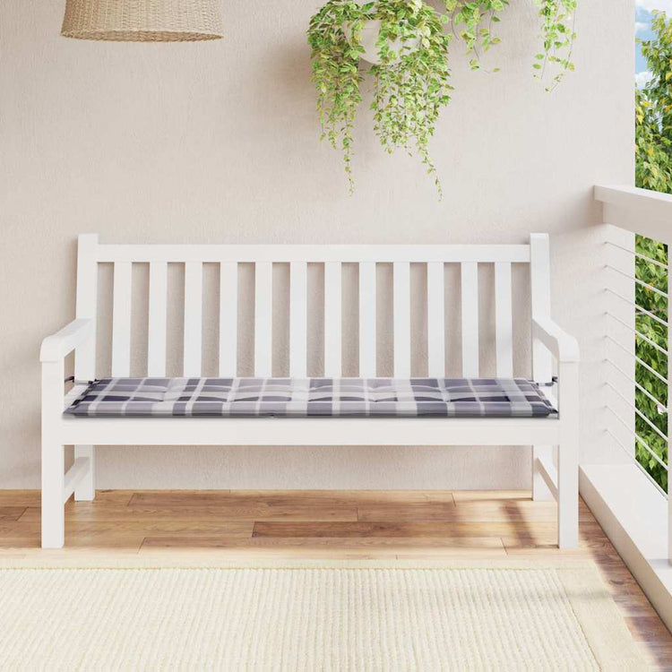 Vidaxl Gartenbank Kissen 150x50x3 cm Oxford Stoff Diamond Muster grau