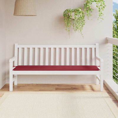 Vidaxl Garden Bench Kissen 180x50x3 cm Oxford Stoff Wein rot