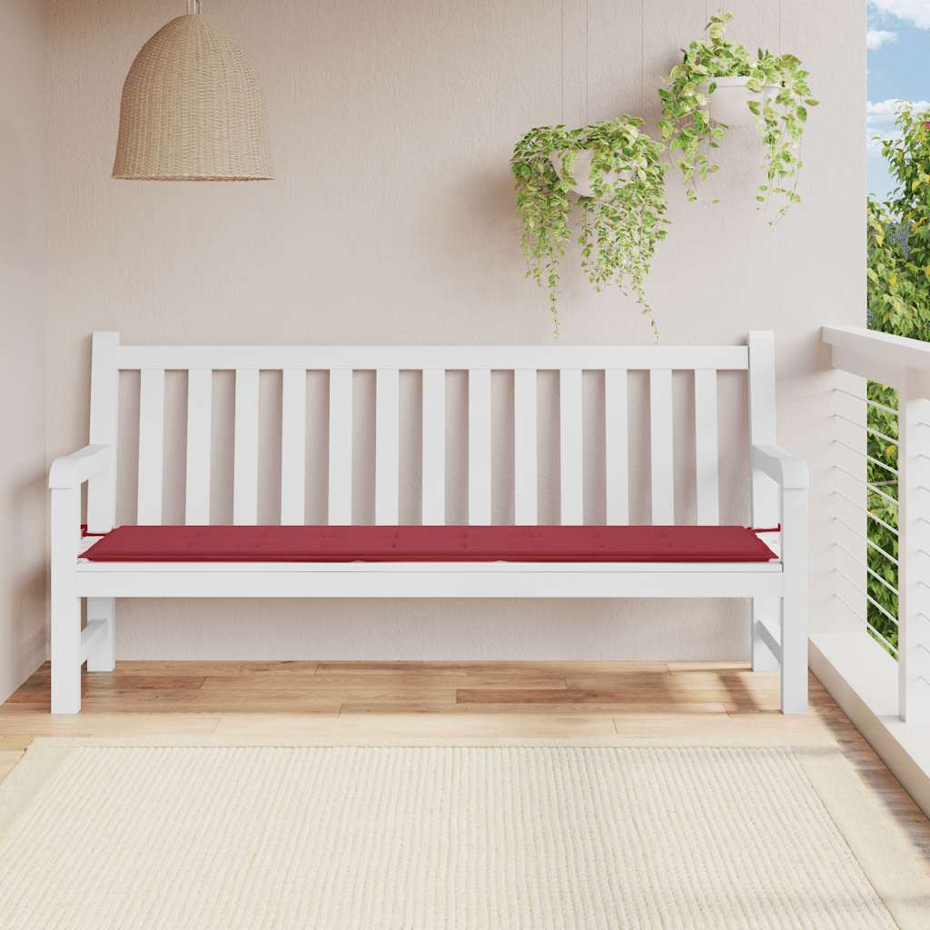 Vidaxl Garden Bench Kissen 200x50x3 cm Oxford Stoff Wein rot