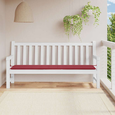 Vidaxl Garden Bench Kissen 200x50x3 cm Oxford Stoff Wein rot