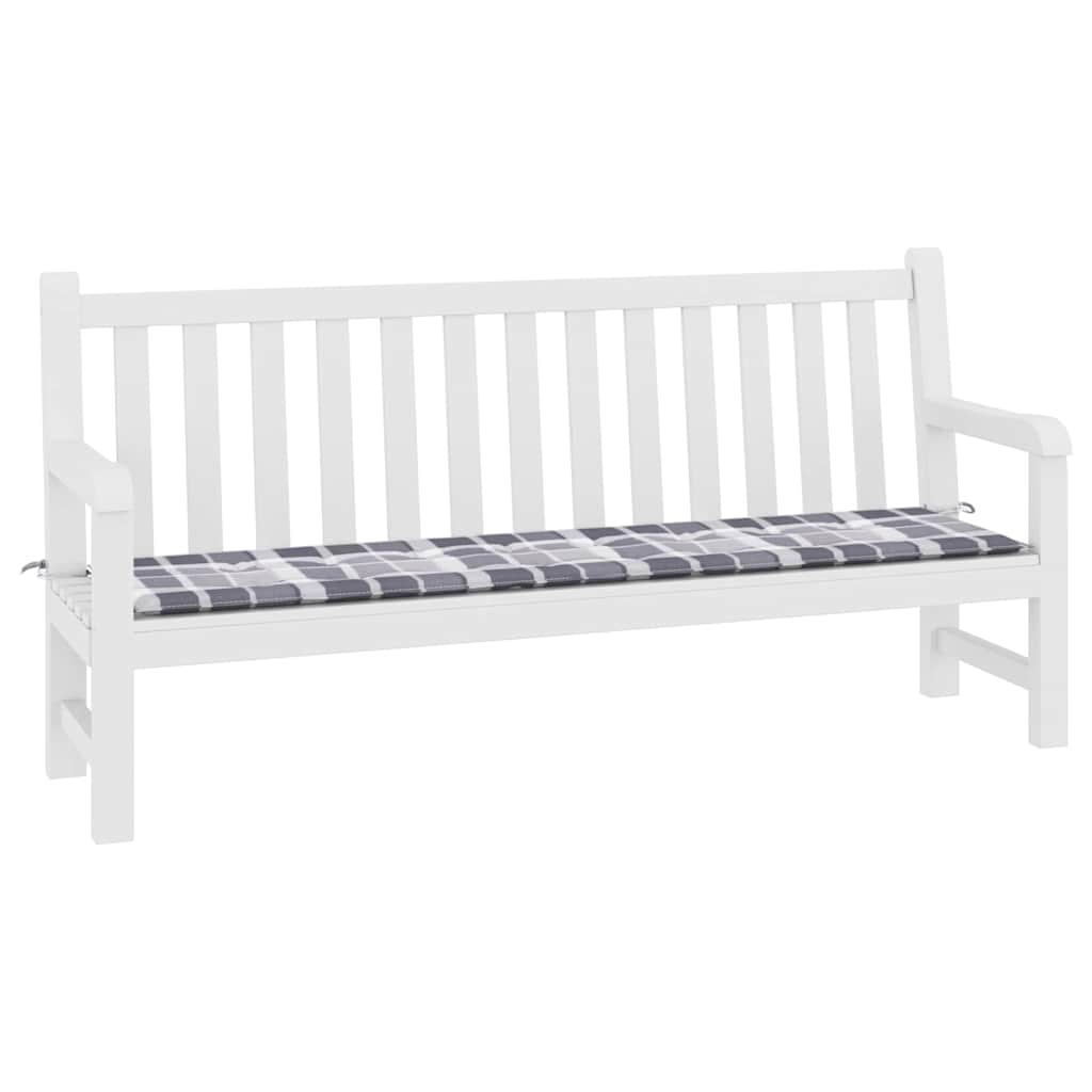 Vidaxl Gartenbank Kissen 200x50x3 cm Oxford Stoff Diamond Muster grau