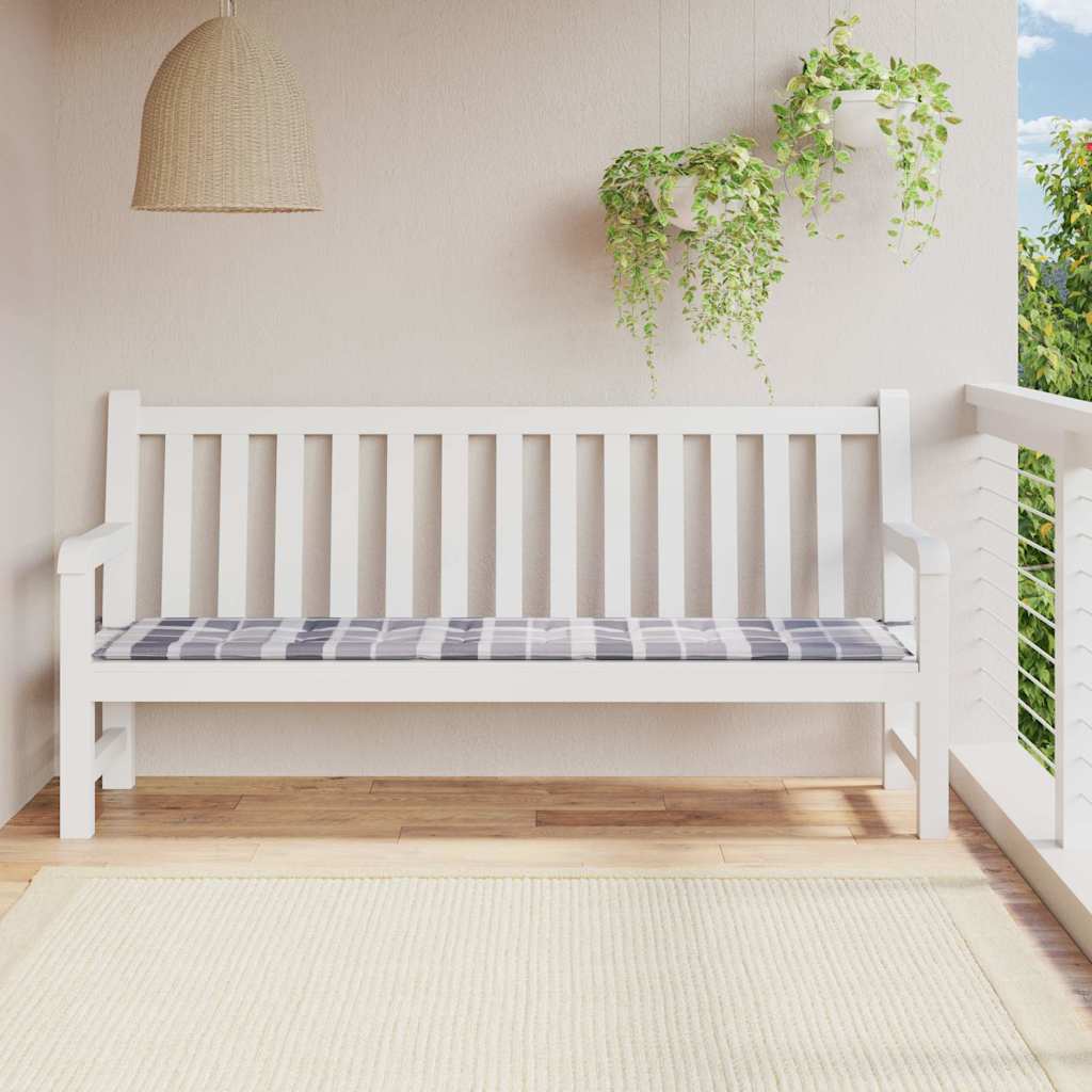 Vidaxl Gartenbank Kissen 200x50x3 cm Oxford Stoff Diamond Muster grau