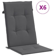 Vidaxl Gartenstuhlkissen 6 St. High Rücken 120 x 50 x 3 cm Stoffanthrazit - afbeelding 2