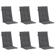 Vidaxl Gartenstuhlkissen 6 St. High Rücken 120 x 50 x 3 cm Stoffanthrazit - afbeelding 3