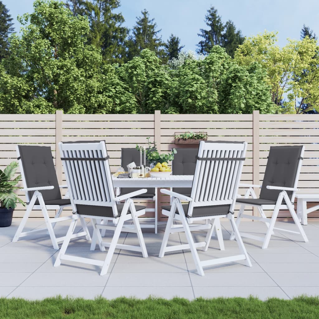 Vidaxl Gartenstuhlkissen 6 St. High Rücken 120 x 50 x 3 cm Stoffanthrazit