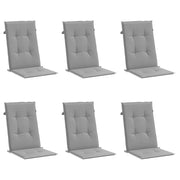 Vidaxl Gartenstuhl Kissen 6 St. hoher Rücken 120x50x3 cm Stoff grau - afbeelding 3