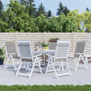 Vidaxl Gartenstuhl Kissen 6 St. hoher Rücken 120x50x3 cm Stoff grau - afbeelding 1