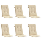 Vidaxl Gartenstuhl Kissen hoch 6 St. hoher Rücken 120 x 50 x 3 cm Stoff Beige - afbeelding 3
