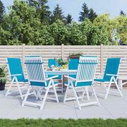 Vidaxl Gartenstuhl Kissen 6 St. hoher Rücken 120x50x3 cm Stoff Blau - afbeelding 1