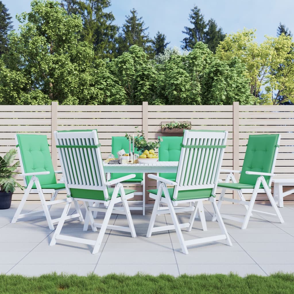 Vidaxl Gartenstuhl Kissen 6 St. hoher Rücken 120x50x3 cm Stoff grün