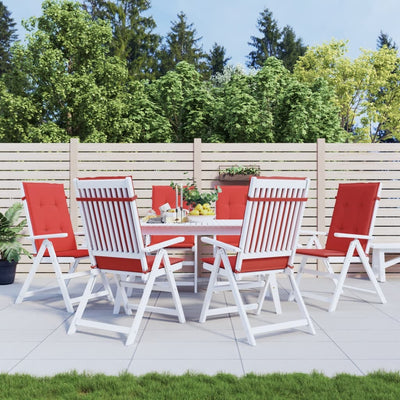 Vidaxl Gartenstuhl Kissen 6 St. hoher Rücken 120x50x3 cm Stoff rot