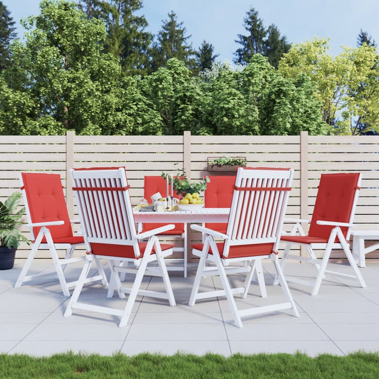 Vidaxl Gartenstuhl Kissen 6 St. hoher Rücken 120x50x3 cm Stoff rot