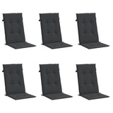 Vidaxl Gartenstuhlkissen 6 St. hoher Rücken 120x50x3 cm Stoff schwarz - afbeelding 3